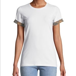 Burberry Tops - NWT Burberry Check Cuff T-shirt Burberry Tops - NWT Burberry Check Cuff T-shirt